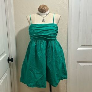 a new day Teal Green Ruched Spaghetti Strap Dress